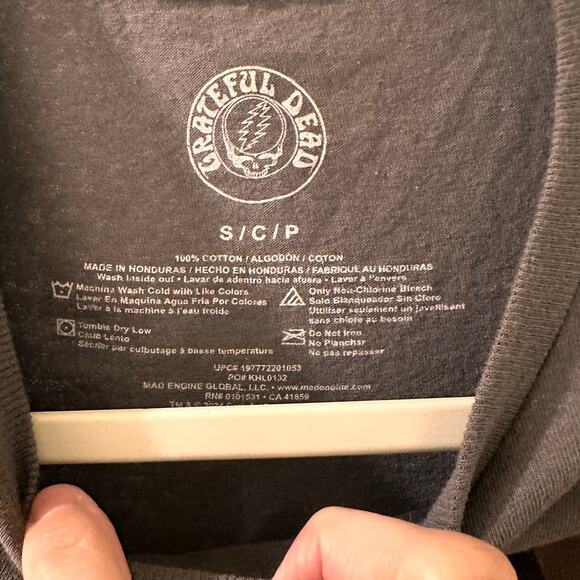 Grateful Dead 1984 American Tour Graphic Tee Festival Concert Gray NWOT, S - Picture 2 of 5